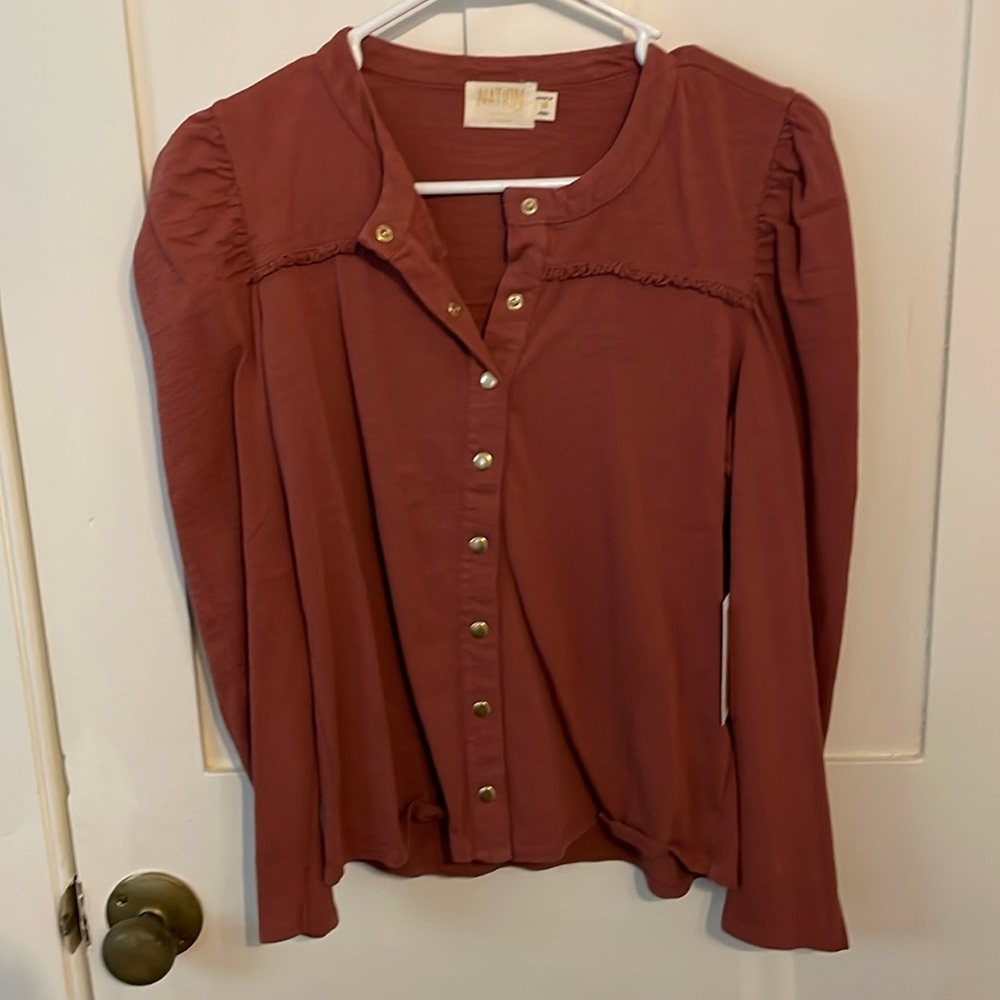 Nation juniper femme collarless shirt